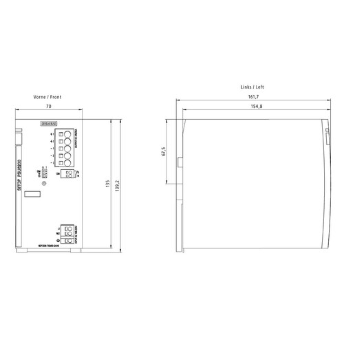 6EP3336-7SB00-3AX0 Siemens Stromversorgung SITOP PSU6200, 1 phasig Produktbild Additional View 2 L