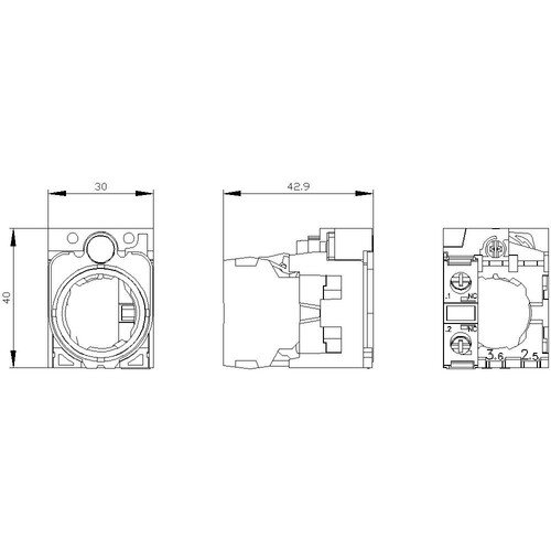 3SU1500-1AA10-1CA0 Siemens Halter für 3 Module, 1Ö Produktbild Additional View 2 L