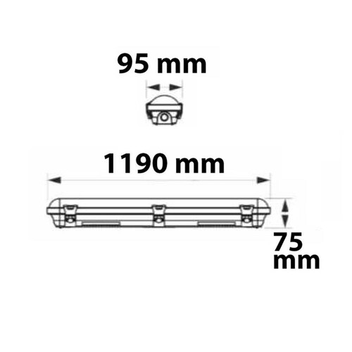 114149 Isoled LED WANNENLEUCHTE 120CM IP65 3000/4000/5000K, 25-40W Produktbild Additional View 2 L