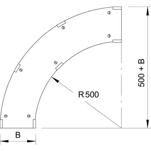 6231470 Obo WDBRL 90 30 FS Deckel Bogen 90° Weitspann System 110 und 160 B300mm Produktbild Additional View 1 L