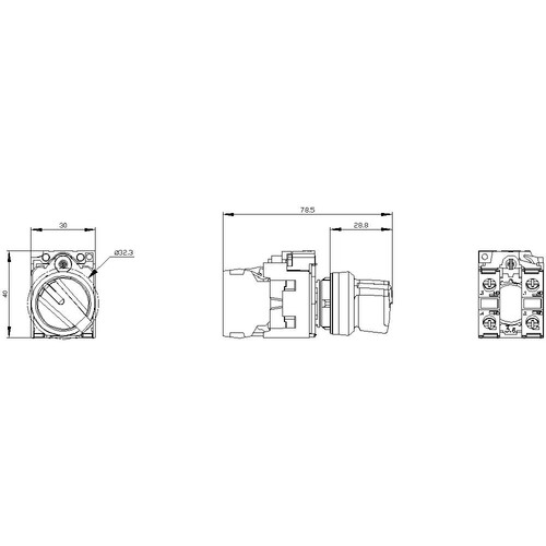 3SU1150-2BF60-1MA0 Siemens Knebelschalter, beleuchtbar, 22mm, rund Produktbild Additional View 2 L