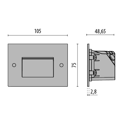 187-304110 Tecnico INSERT+ 0 EB LEUCHTE GRAU METALLIC MATT Produktbild Additional View 1 L