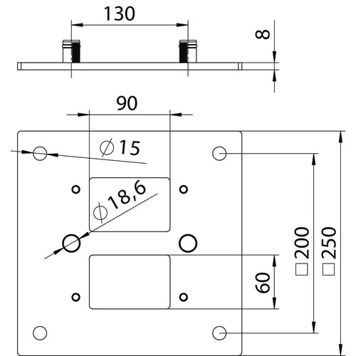 6290416 Obo ISS160160BP Bodenmontage- platte für Industriesäule Produktbild Additional View 1 L