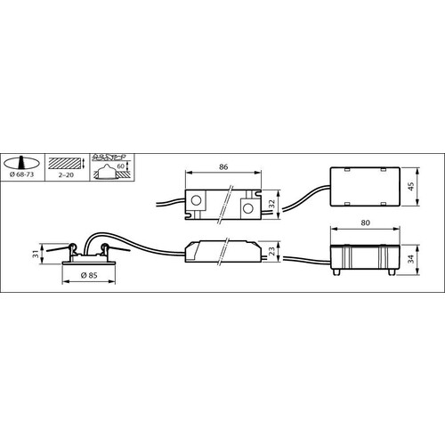 33945099 PhilipsLeuchten DN145B LED6S/830 PSU II WH Produktbild Additional View 1 L