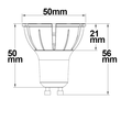 113683 Isoled GU10 Vollspektrum LED Strahler 7W COB, 60°, 4000K, dimmbar Produktbild Additional View 1 S