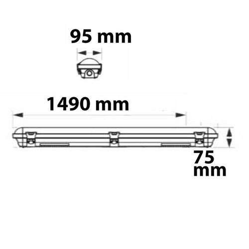 114150 ISOLED LED Wannenleuchte 60W 7750lm 3000/4000/5000K 150cm IP65 Produktbild Additional View 2 L