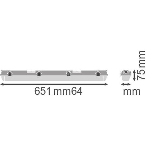 4058075312395 Ledvance DAMP PROOF 600 1XLAMP HOUSING IP65 LEDV Produktbild Additional View 1 L