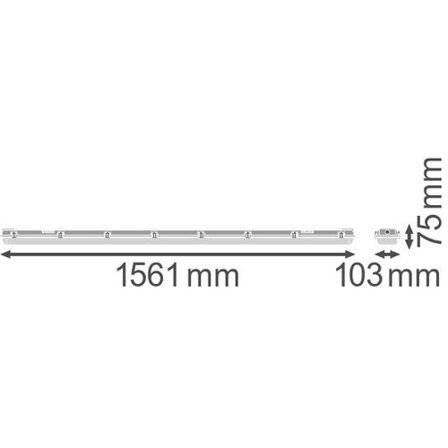 4058075312494 Ledvance DAMP PROOF 1500 2XLAMP HOUSING IP65LEDV Produktbild Additional View 1 L