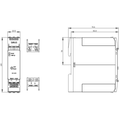 3RN2011-1BA30 Siemens Thermistor Motorschutzrelais, Standard, Schraubans Produktbild Additional View 2 L