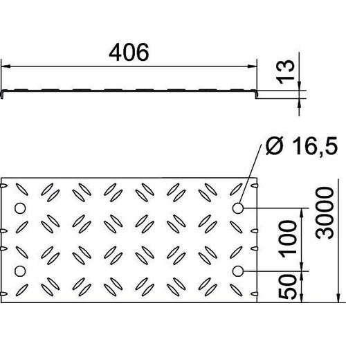 6049125 Obo DBKR 400 FS Riffelblechdeckel für begehbare Kabelri Produktbild Additional View 1 L