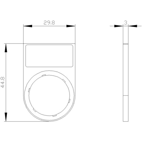 3SU1900-0AG10-0AA0 Siemens Schildträger, flach, abgerundet, schwarz, für Bezeich Produktbild Additional View 1 L