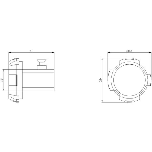 8UD1900-6HA00 Siemens Türkupplung Größe 8x 8mm, großer Kopf Zubehör für: Türkup Produktbild Additional View 1 L