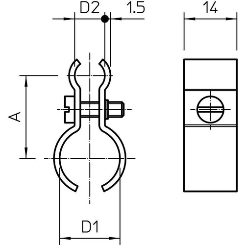 1404292 Obo 1020 18 28 A4 Spanndrahtschelle für Seil 4 9mm 19-28mm Produktbild Additional View 1 L