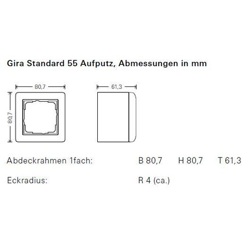 106303 Gira AP Gehäuse 3f + Rahmen Standard 55 Reinweiß Produktbild Additional View 1 L