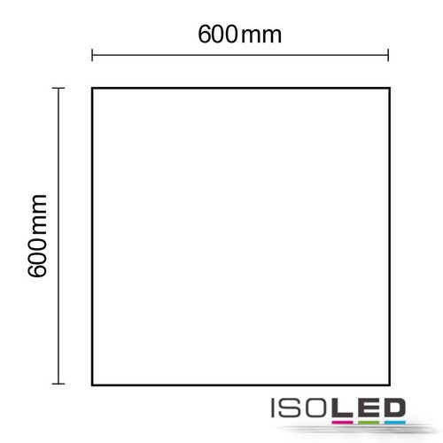 112995 Isoled LED Panel frameless, 600 diffus, 50W, warmweiß, dimmbar Produktbild Additional View 2 L