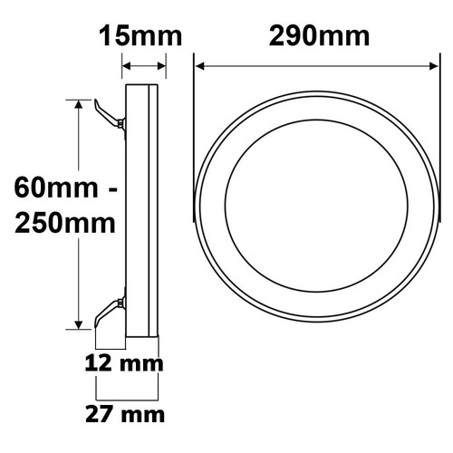 114029 Isoled LED Aufbau/einbauleuchte Slim Flex 24W,weiß,Color Switch,2040lm Produktbild Additional View 1 L