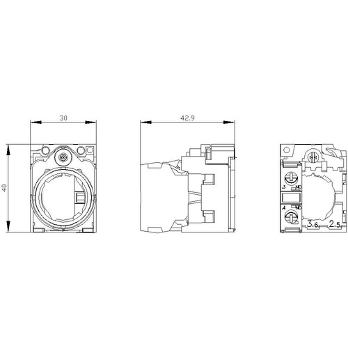 3SU1550-1AA10-1BA0 Siemens Halter für 3 Module, Metall, 1S Produktbild Additional View 2 L