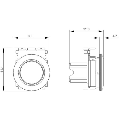 3SU1061-0JB40-0AA0 Siemens Drucktaster, beleuchtet, 30mm, rund, Metall, matt, g Produktbild Additional View 1 L