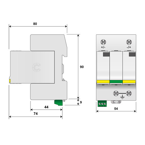 420480293 DS50PVS-880G/10KT1 Citel Kombi-Ableiter Typ 1+2 für Photovoltaik Produktbild Additional View 2 L