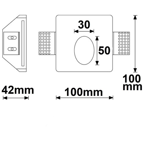 112169 Isoled Gips Wand Einbauleuchte, quadratisch, GU4/MR11, kleine Bauform Produktbild Additional View 2 L