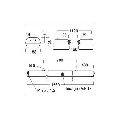 42186651 Zumtobel KXB L 2/58W T26 EVG ZONE2/22 Produktbild Additional View 1 L
