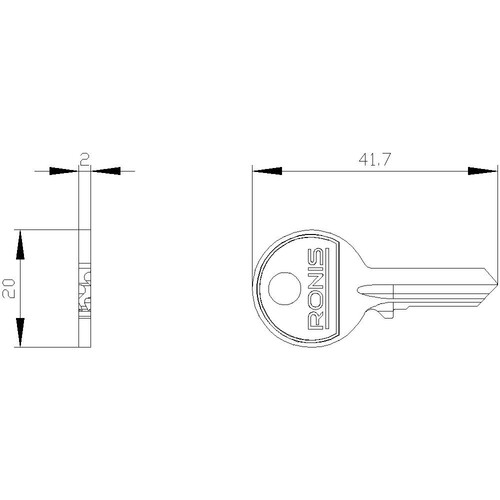 3SU1950-0FB80-0AA0 Siemens Schlüssel für Schlüsselschalter RONIS, Schließnummer  Produktbild Additional View 1 L