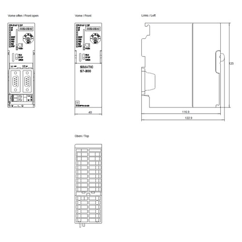 6ES7315-6FF04-0AB0 Siemens SIMATIC S7 300, CPU 315F 2DP Failsafe Baugruppe mi Produktbild Additional View 1 L