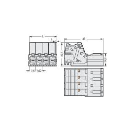 831-3209 Wago 1-Leiter-Stiftleiste,Push- in CAGE CLAMP®,10 mm²,lichtgrau Produktbild front M