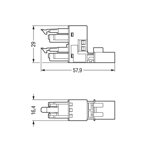 890-1662 Wago h-Verteiler,3-polig,Kod. B,hellgrün Produktbild Additional View 1 L