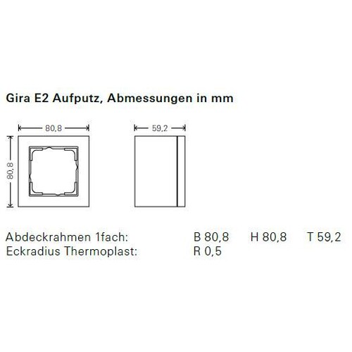 106129 Gira AP Gehäuse 1f + Rahmen Gira E2 Reinweiß Produktbild Additional View 1 L