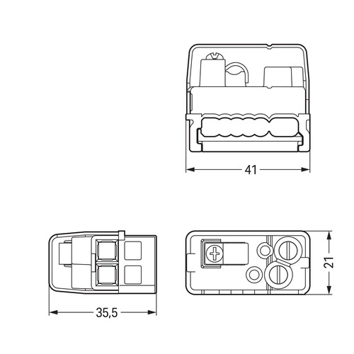 893-261 Wago Einspeisemodul,für Flachleitung,5 x 2,5 mm² + 2 x 1,5 mm², Produktbild Additional View 1 L