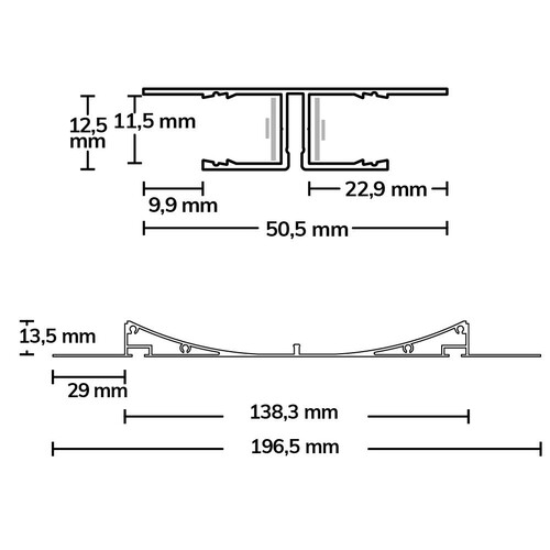 113894 Isoled LED Trockenbau Leuchtenprofil Double Curve, 200cm Produktbild Additional View 1 L