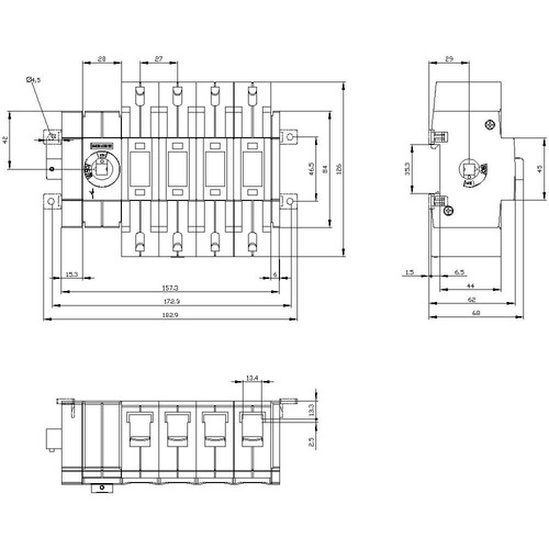 3KD3444-2NE10-0 Siemens Lasttrennschalter 160A, Baugr. 2, 4-pol Produktbild Additional View 3 L