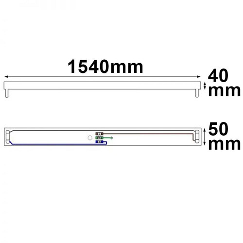 113288 Isoled Halterung für T8 Röhren 150cm, verkabelt, ohne VG Produktbild Additional View 1 L