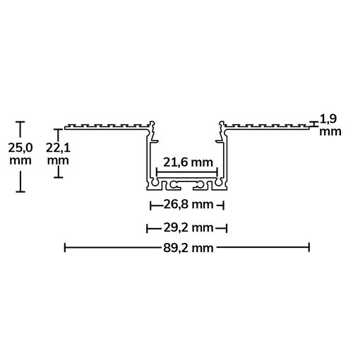 114386 Isoled LED Trockenbauprofil 21 CEILING, 200cm Produktbild Additional View 1 L