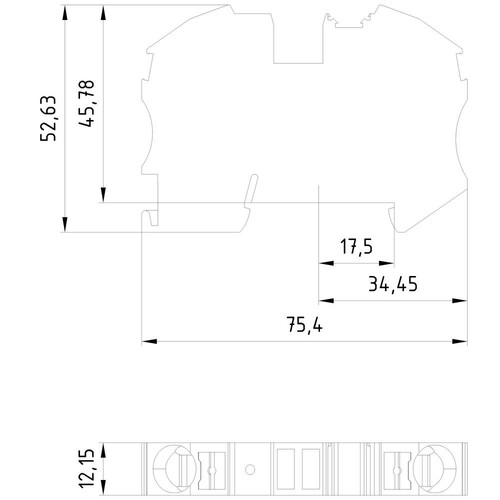 8WH6000-0AK01 Siemens N-Durchgangsklemme 16mm2 IPO-Anschluss Klemmenbreite 12mm  Produktbild Additional View 2 L
