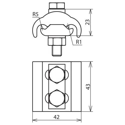 306105 Dehn PV 5.12.5 SKM8X45 GSG CUGALSN Parallelverbinder Cu/gal Sn f.  Produktbild Additional View 2 L