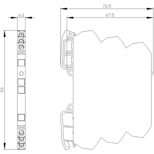 3RS70021AE00 Siemens Trennwandler AC/DC 24V, 3-Wege ein: 0-20mA aus: 0-10V Produktbild Additional View 3 L