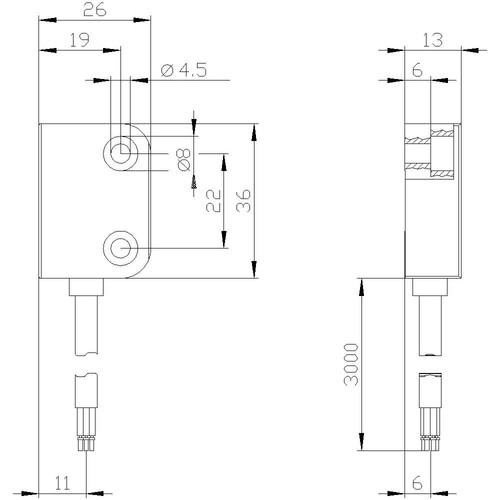 3SE6617-3CA04 Siemens Magnetschalter Schaltelement, rechteckig klein 26 x 36 Produktbild Additional View 3 L