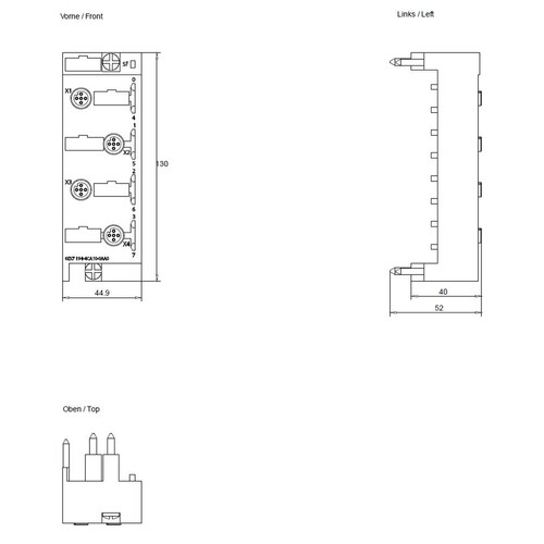 6ES7194-4CA10-0AA0 Siemens SIMATIC ET 200pro CM IO 4x M12P Produktbild Additional View 3 L