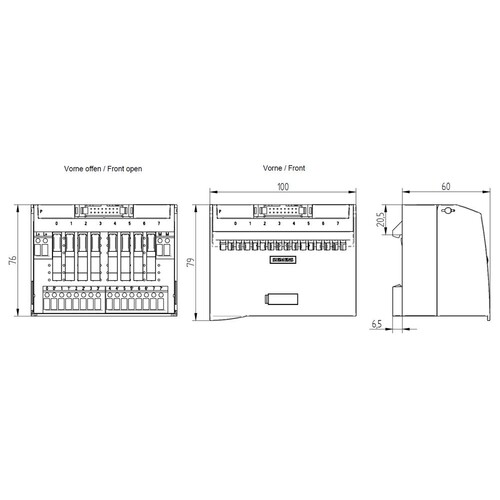 6ES7924-0BD20-0BA0 Siemens Anschlussmodul dig. IOs, TPRo-Relais Sc Produktbild Additional View 2 L