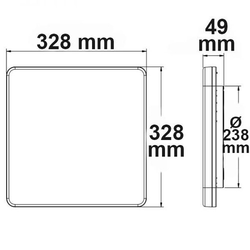 114151 ISOLED Deckenleuchte m. HF-Sensor 24W ColorSwitch 3000K|4000K weiß IP54 Produktbild Additional View 2 L