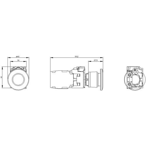3SU1100-1BA20-1FA0 Siemens Pilzdrucktaster, 22mm, rund, Kunststoff Produktbild Additional View 2 L