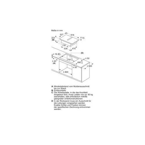 PXX875D67E Bosch Kochfeld mit Dunstabzug Induktion 80 cm Produktbild Additional View 5 L