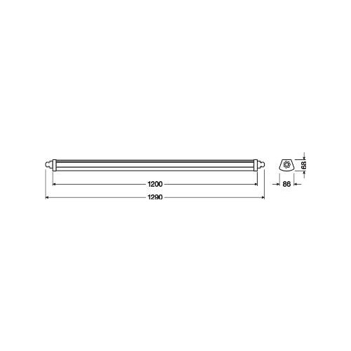 4058075424227 Ledvance DP COMPACT 1200 23W/3000K GR IP66 Produktbild Additional View 1 L