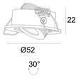 114470 Isoled LED EINBAULEUCHTE MINIAMP WEISS, 3W, 24V DC, WARMWEISS, dimmbar Produktbild Additional View 2 S