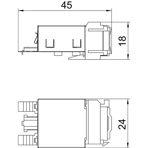 6117345 Obo ASM C6 GS Anschlussmodul CAT 6 Snap In geschirmt Produktbild Additional View 1 L