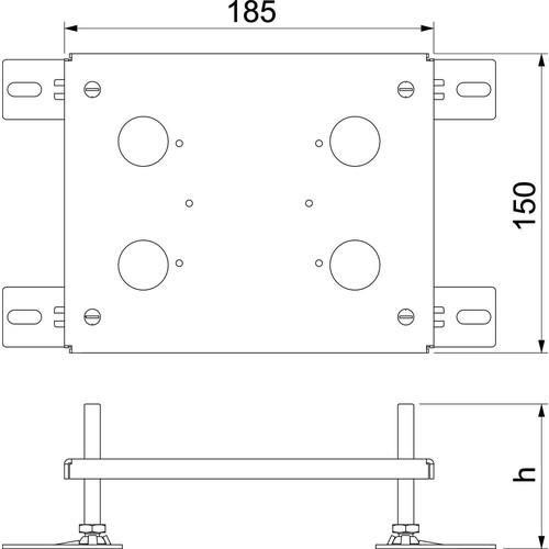 7368418 Obo UDHOME2 Höhenerweiterung 60mm Nivellierbare Höhenerweiterung Produktbild Additional View 1 L