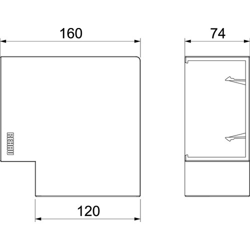 6132763 Rehau BRK FW70110 rws Flachwinkel SIGNA BASE 70x110 9010 Poly Produktbild Additional View 1 L