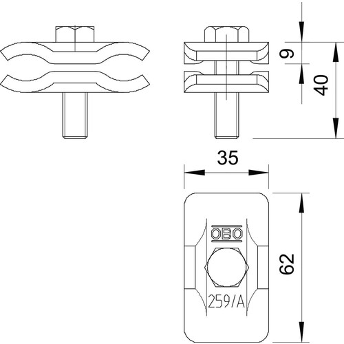 5315522 Obo 259 A VA Parallelklemme 10 20mm Edelstahl, rostfrei Produktbild Additional View 1 L